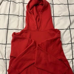 Red cropped hoodie